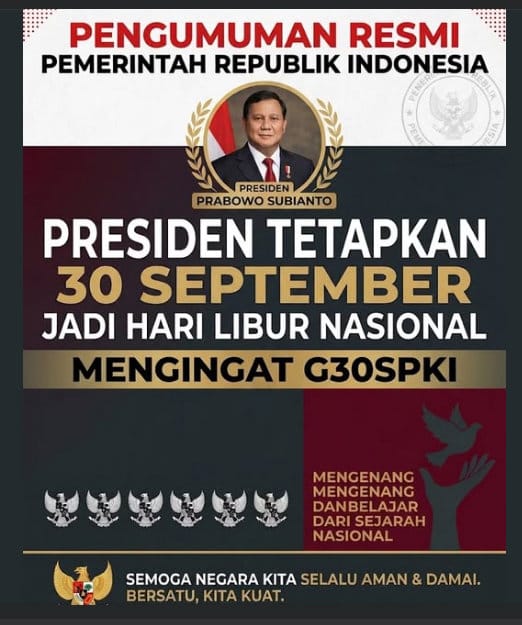 Periksa Fakta 30 September LIbur. foto/hotline periksa fakta tirto Periksa Fakta 30 September LIbur