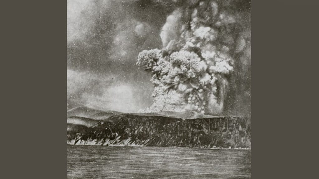 Letusan Krakatau 1883. FOTO/catalogue.leidenuniv.nl Letusan Krakatau 1883