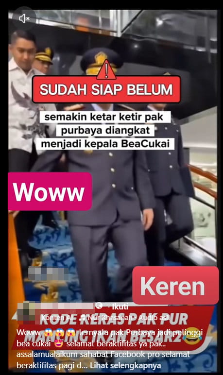 Periksa Fakta Purbaya Kepala Bea Cukai. foto/hotline periksa fakta tirto Periksa Fakta Purbaya Kepala Bea Cukai