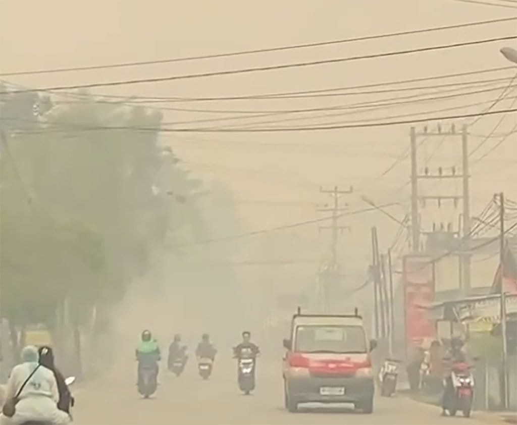 Jalan raya yang dilalui Rani untuk bekerja di Pontianak, Kalimantan Barat, Kamis (24/9/2026). FOTO//Rani Asap di Kalbar