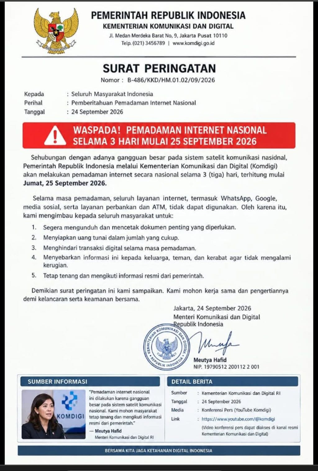 Periksa Fakta Internet Mati 3 Hari. FOTO/Hotline Periksa Fakta Tirto Periksa Fakta Internet Mati 3 Hari