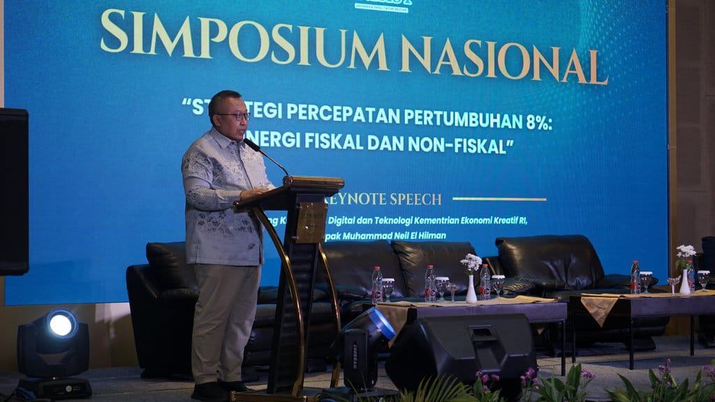Simposium Nasional 'Strategi Percepatan Pertumbuhan 8%: Sinergi Fiskal dan Non Fiskal' di Hotel Luminor, Jakarta, Rabu (30/9/2026). Foto/Tirto.id. Media Kit Simposium Nasional