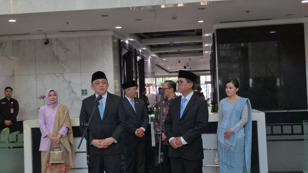 Wakil Menteri Keuangan Luky Alfirman dalam sambutannya di Kementerian Keuangan, Jakarta Pusat, Kamis (1/10/2026). tirto.id/Qonita Azzahra Sambutan Wamenkeu Luky Alfirman
