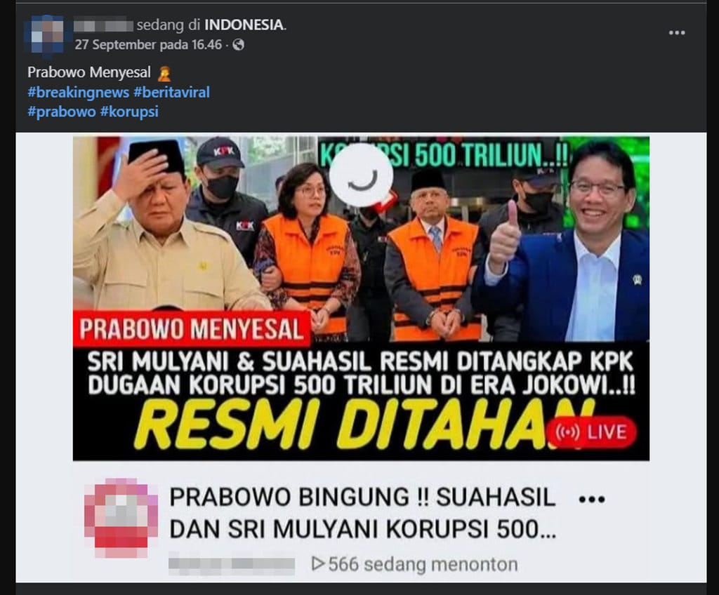 Periksa Fakta Sri Mulyani dan Suahasil Ditangkap KPK. Periksa Fakta Sri Mulyani dan Suahasil Ditangkap KPK