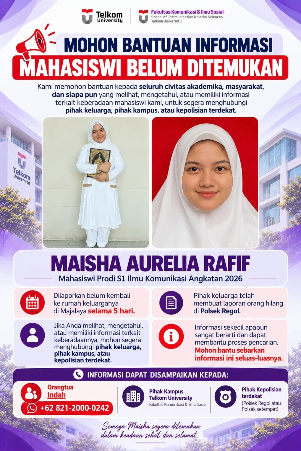 Poster Mahasiswa Telkom University Hilang Poster Mahasiswa Telkom University Hilang