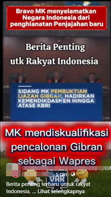 Periksa Fakta MK Diskualifikasi Gibran. foto/hotline periksa fakta tirto Periksa Fakta MK Diskualifikasi Gibran