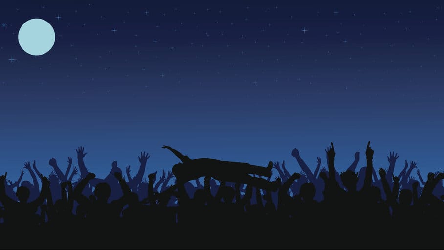 Ilustrasi penonton konser band. FOTO/iStockphoto Ilustrasi penonton konser band