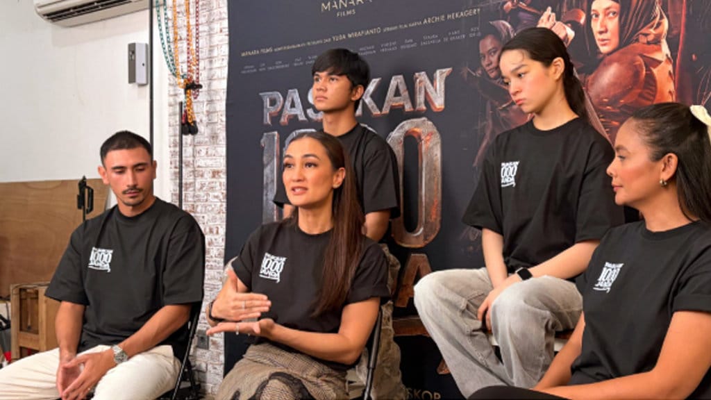Para pemain film Pasukan 1000 Janda saat sesi wawancara bersama awak media di Dharmawangsa Studio, Jakarta, pada Jumat (23/10/2026). (FOTO/Dok. Saskia Ramadhaty Putri) Film Pasukan 1000 Janda