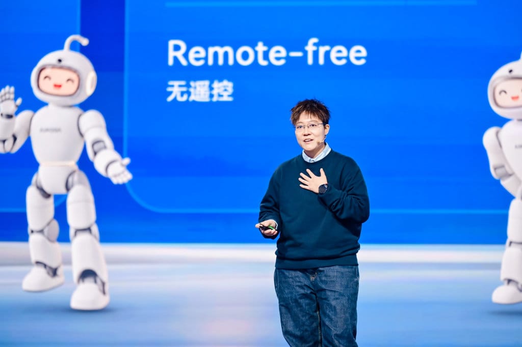 AiMOGA Robotics memperkenalkan Mobo, robot humanoid pendamping keluarga pertamanya untuk konsumen, dalam acara AiMOGA Robotics Global Launch 2026 di Wuhu, Provinsi Anhui, Tiongkok pada Kamis (22/10/2026). FOTO/Dok. AiMOGA. Header Rilis AiMOGA Robotics