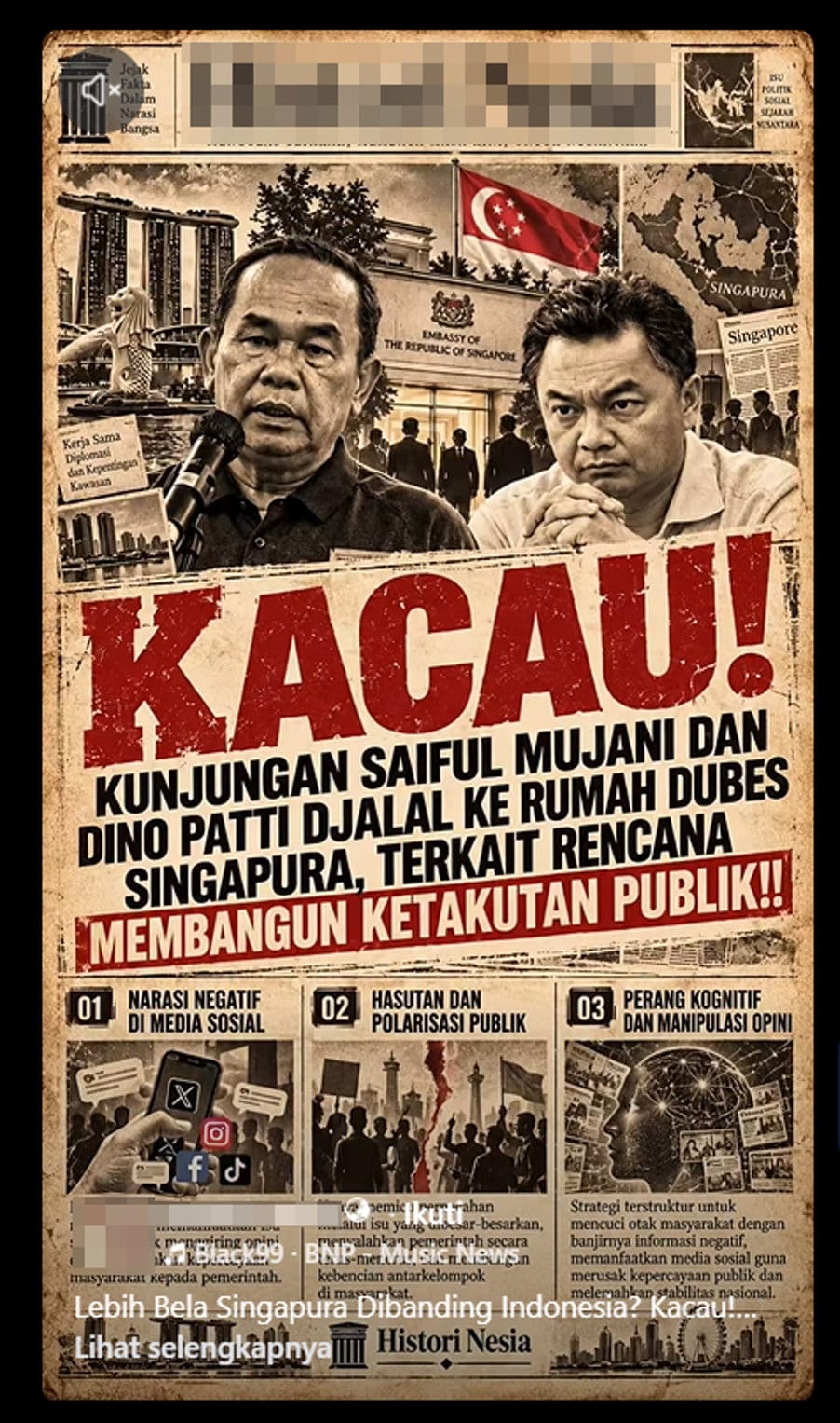 Periksa Fakta Dino Patti Djalal dan Saiful Mujani bertemu Dubes Singapura. Periksa Fakta Dino Patti Djalal dan Saiful Mujani