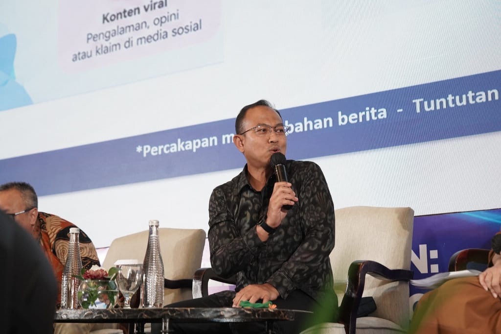 Corporate Secretary PT Pertamina Persero, Arya Dwi Paramita, pada sesi panel ke-6 di hari ke-2 Indonesia Digital Media Conference (IDMC) 2026, yang berlangsung di Hotel Shangri-La Surabaya, Jawa Timur, Kamis (29/10/2026). FOTO/Dok. AMSI IDMC 2026