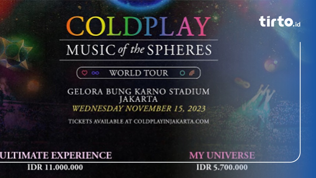 Jadwal Lengkap Tur Dunia Coldplay Music Of The Spheres 2023