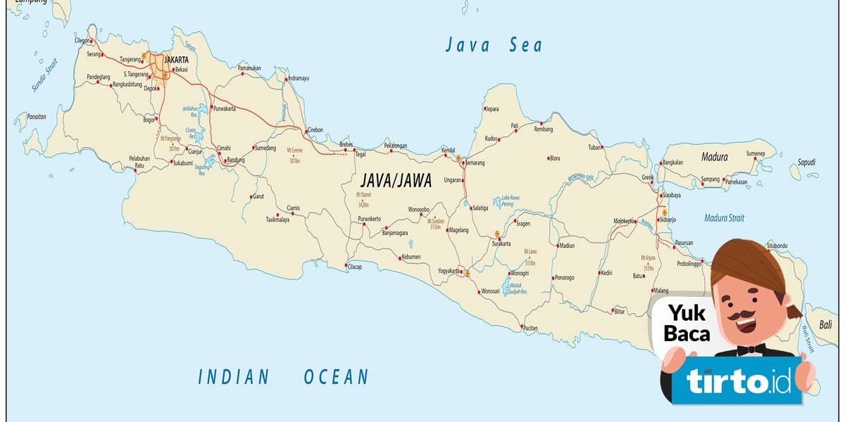 Kondisi Geografis Pulau Jawa Berdasarkan Peta Bentang Alam Letak