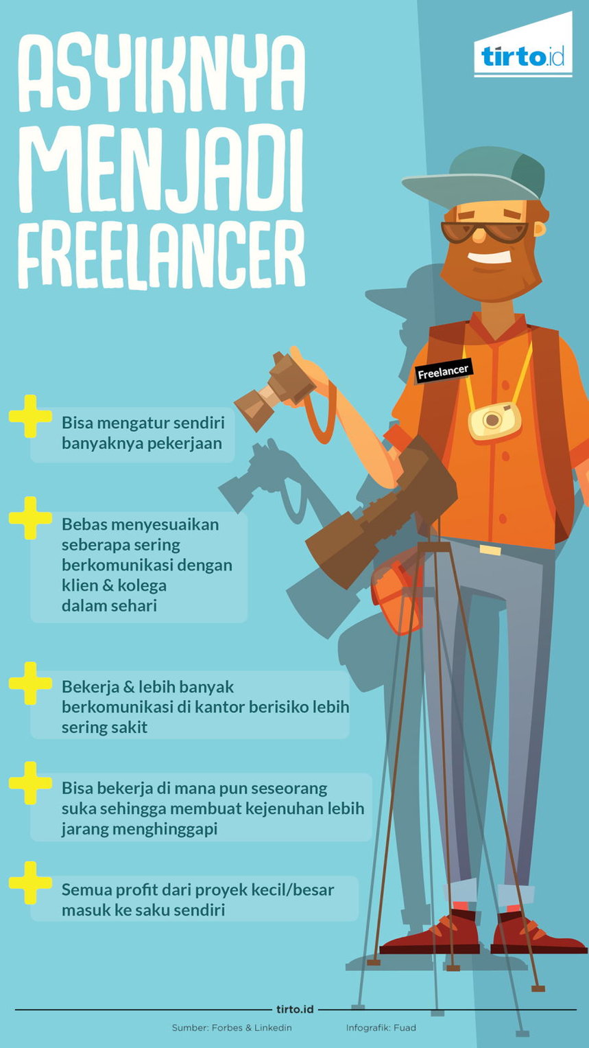 Infografik Asiknya Menjadi Freelancer