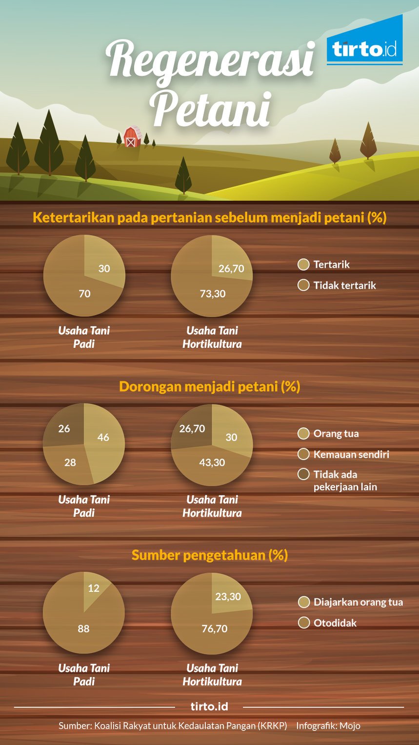 Infografik tunggal Regenerasi Petani