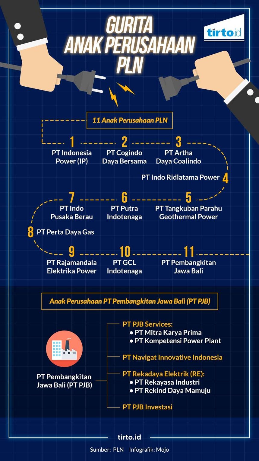 Infografik Gurita Anak Perusahaan PLN