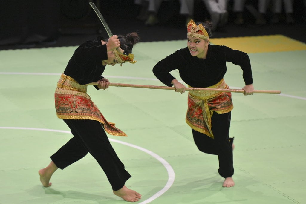 Hasil gambar untuk pengertian seni ganda pencak silat