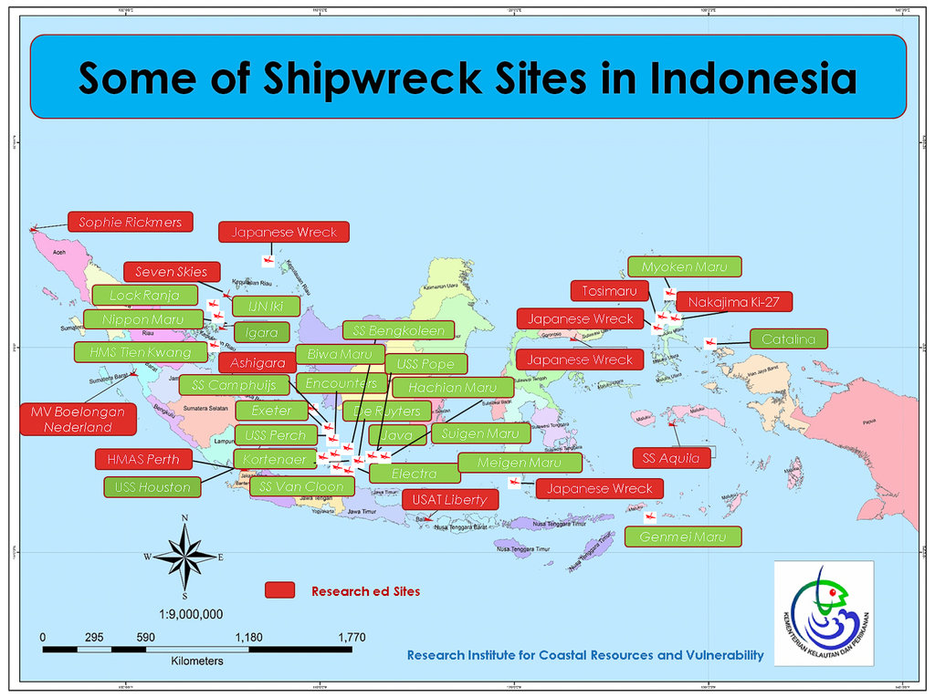Peta Persebaran Kapal Karam di Indonesia