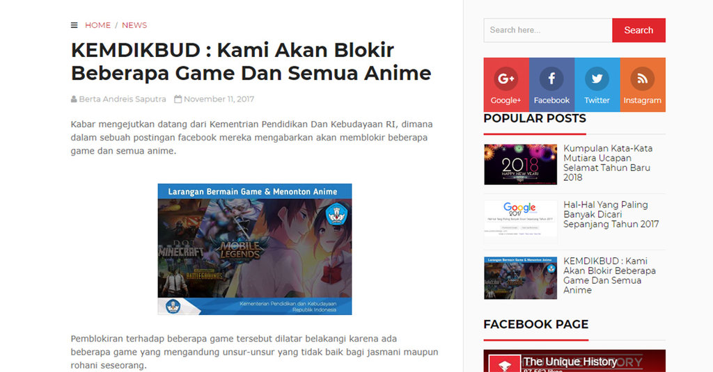 Hoaks Kemendikbud Akan Blokir Game Dan Anime Tirto Id