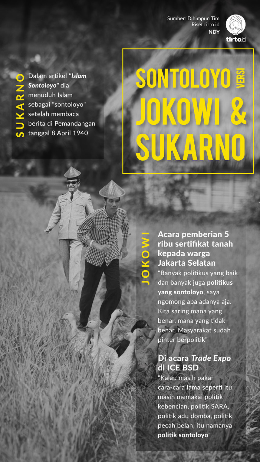Infografik Sontoloyo Versi Jokowi dan Sukarno