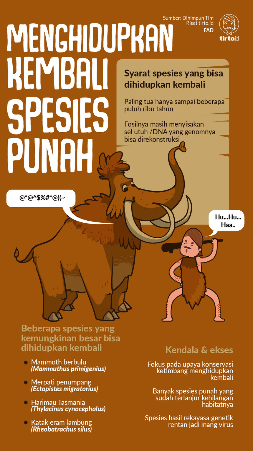 Infografik Menghidupkan Kembali Spesies Punah