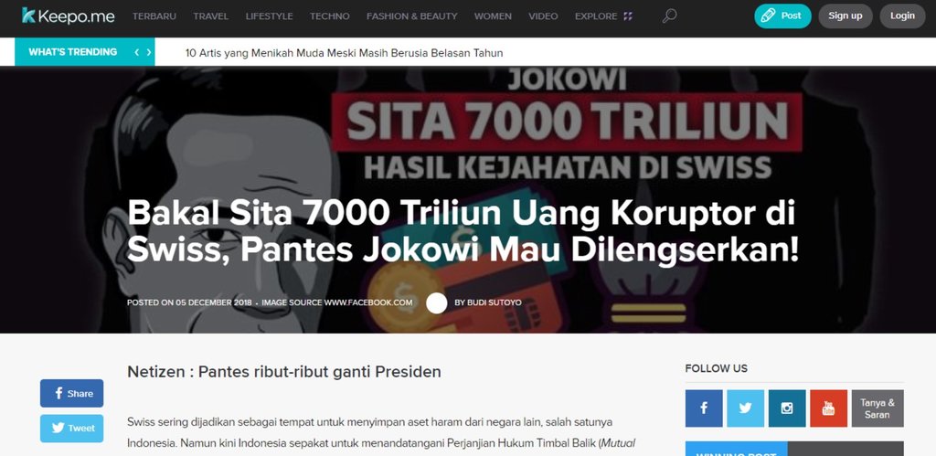 Fact Check Jokowi menyita 7000 trilun aset koruptor