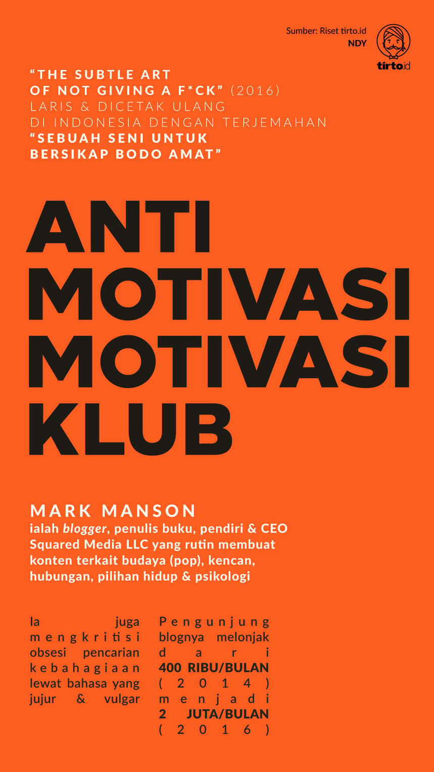 Seni Cuek Ala Mark Manson Kiat Sukses Jualan Buku Anti Motivasi