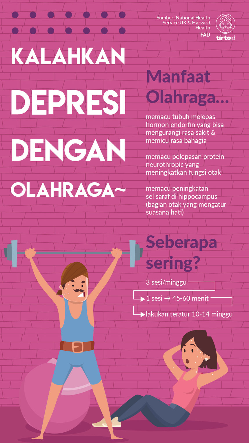 Infografik Kalahkan Depresi dengan Olahraga