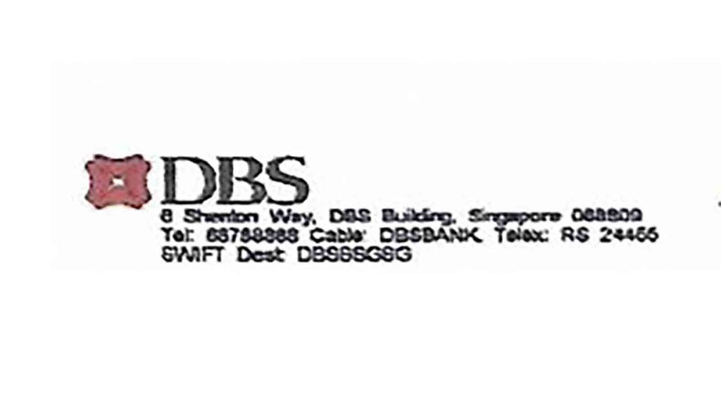 logo DBS Bukti Transfer ke Allan Nairn