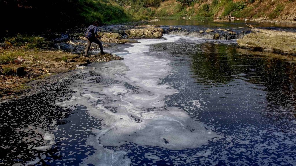 SUNGAI CILEUNGSI MASIH TERCEMAR LIMBAH PABRIK