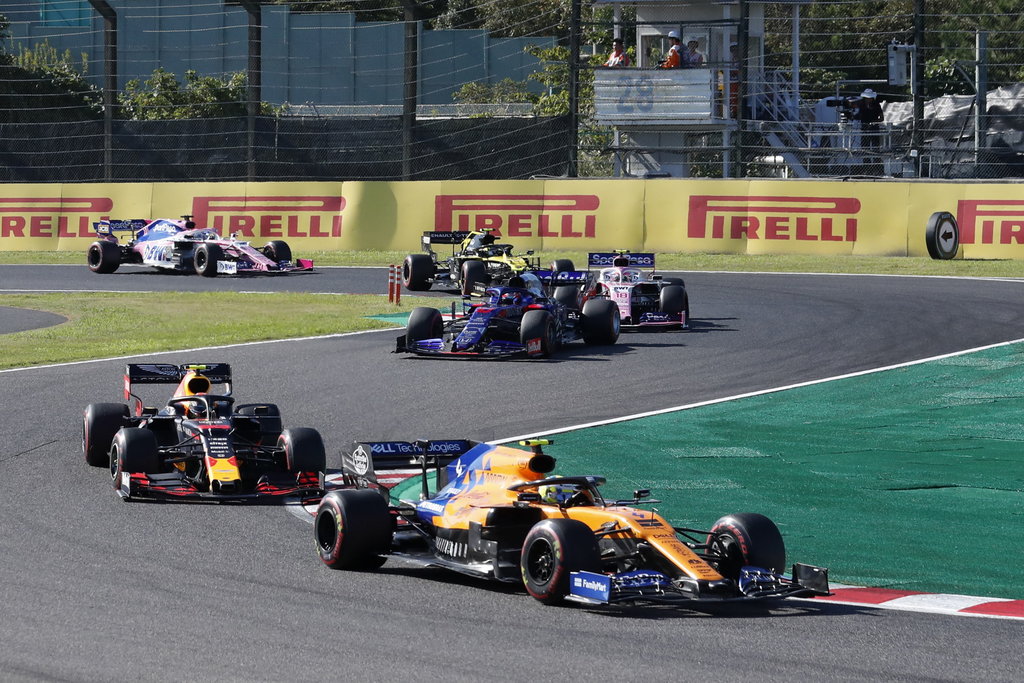 Pebalap McLaren Lando Norris beraksi dalam kejuaraan balap mobil Formula Satu GP Jepang di Sirkuit Suzuka, Suzuka, Jepang, Minggu (13/10/2019). ANTARA FOTO/REUTERS/Soe Zeya Tun/hp/djo F1 McLaren Lando Norris