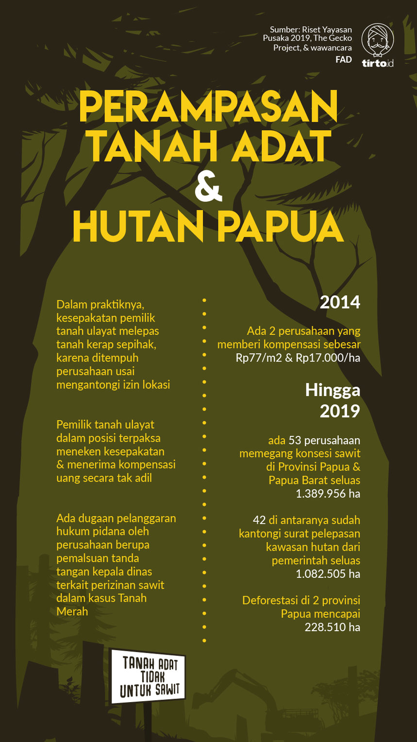 Infografik Perampasan Tanah Adat dan Hutan Papua
