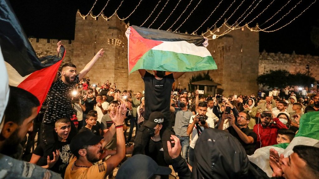 unjuk rasa warga Palestina