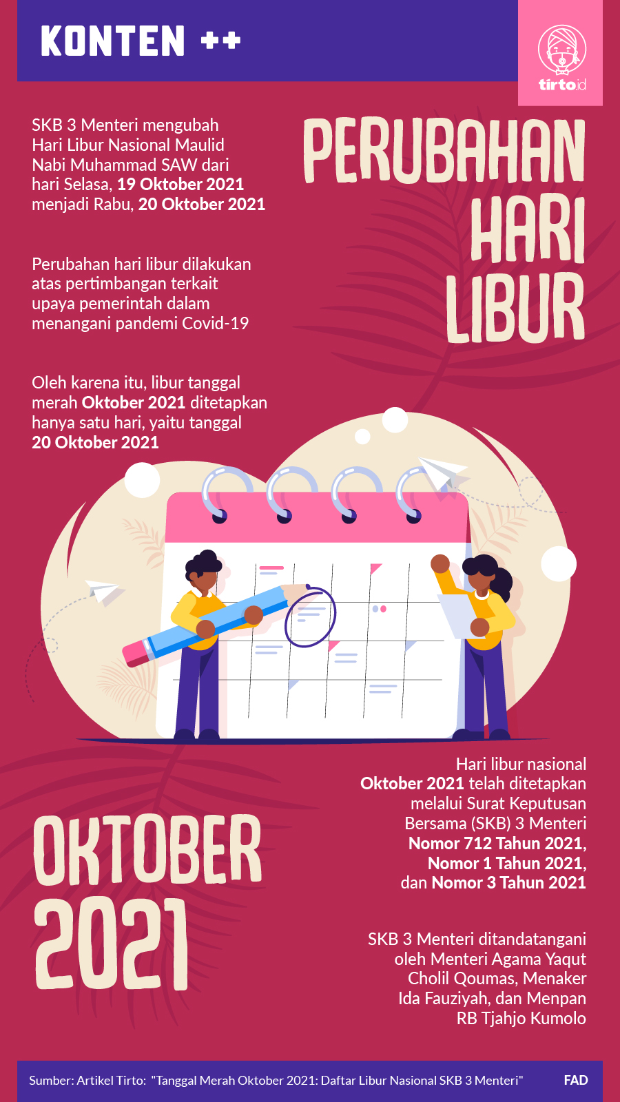 Infografik SC Perubahan Hari Libur Oktober 2021