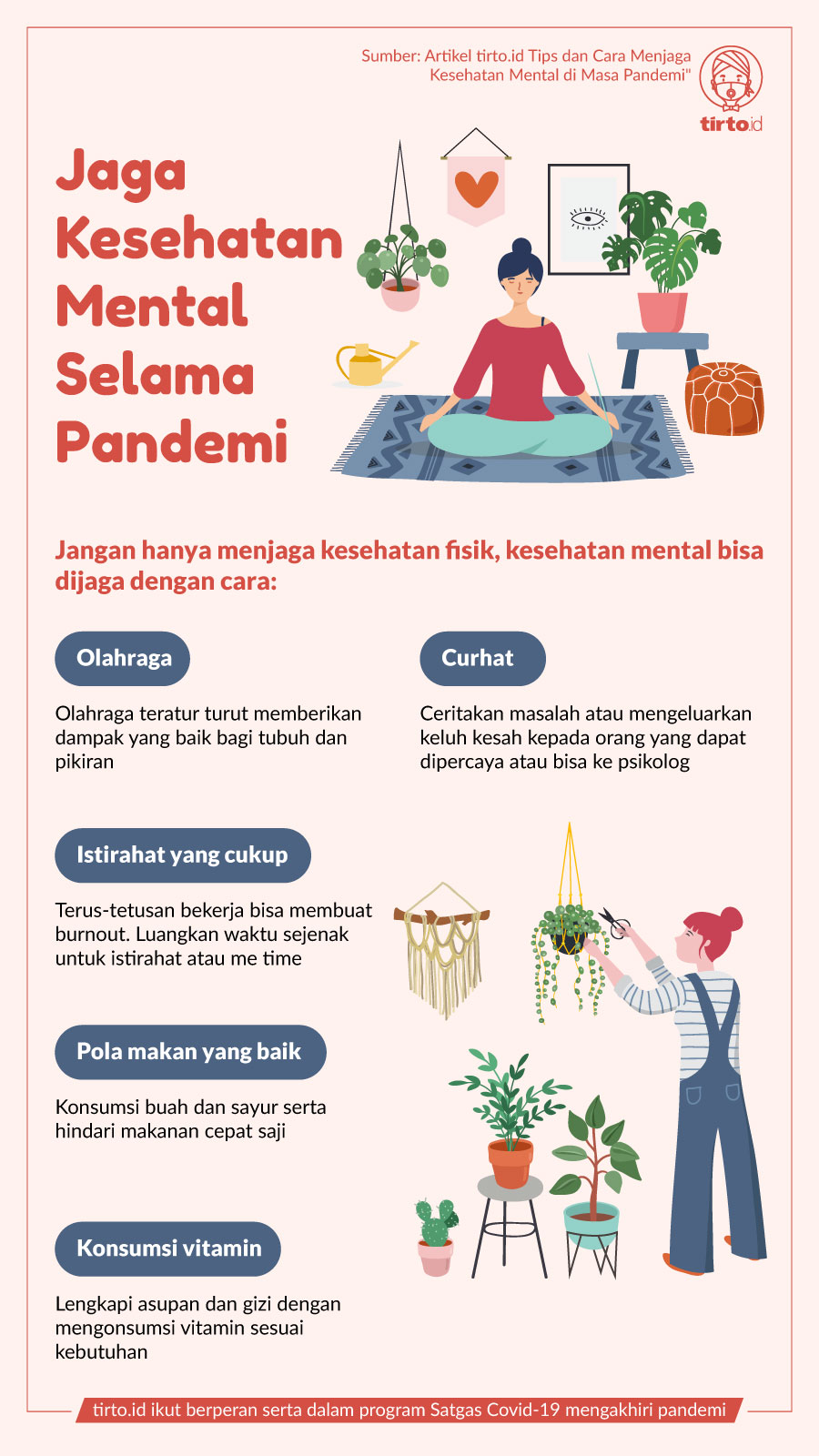 Infografik BNPB Jaga Kesehatan Mental Selama Pandemi