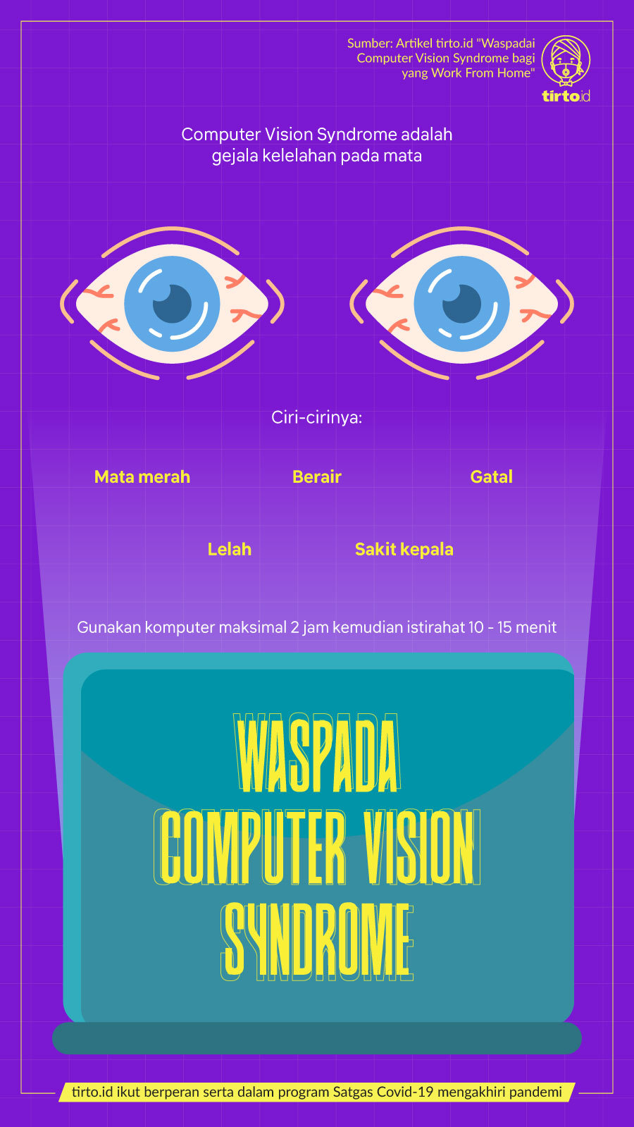 Infografik BNPB Waspada Computer Vision Syndrome