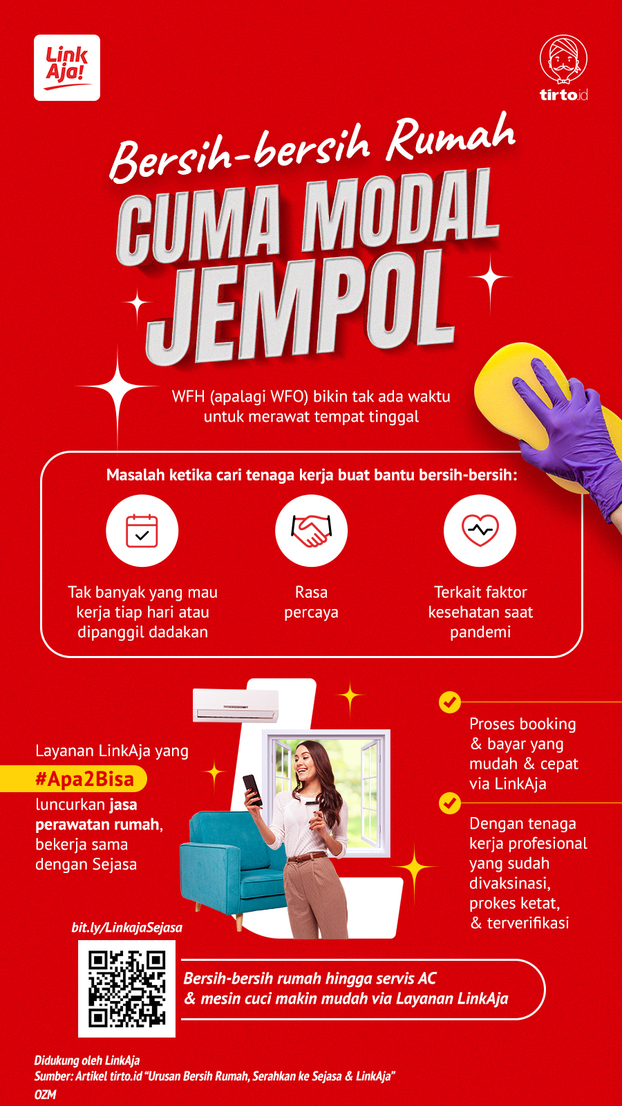 Infografik Advertorial LinkAja Rumah Bersih Cuma Modal Jempol