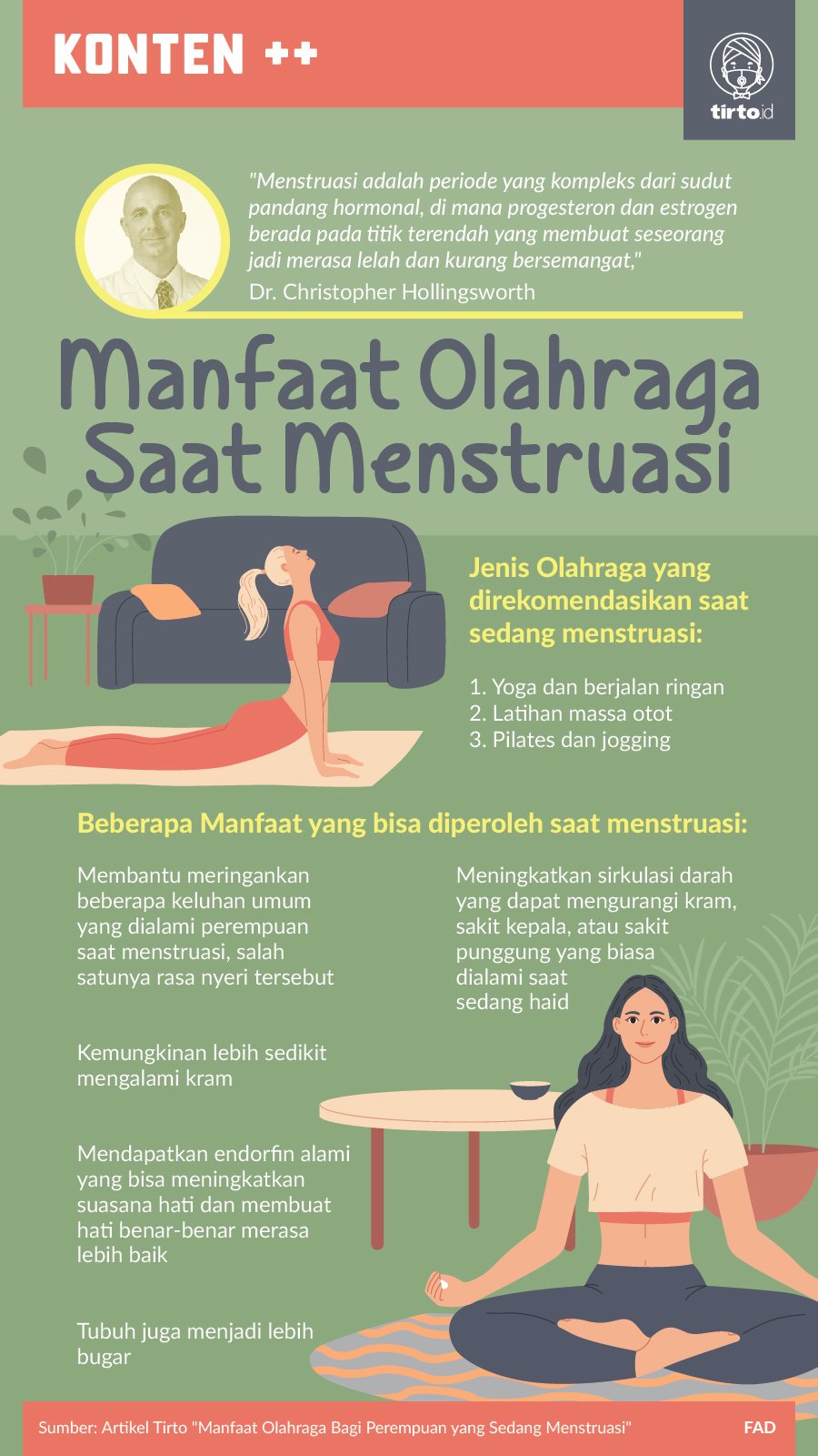 Infografik sc manfaat olahraga saat menstruasi