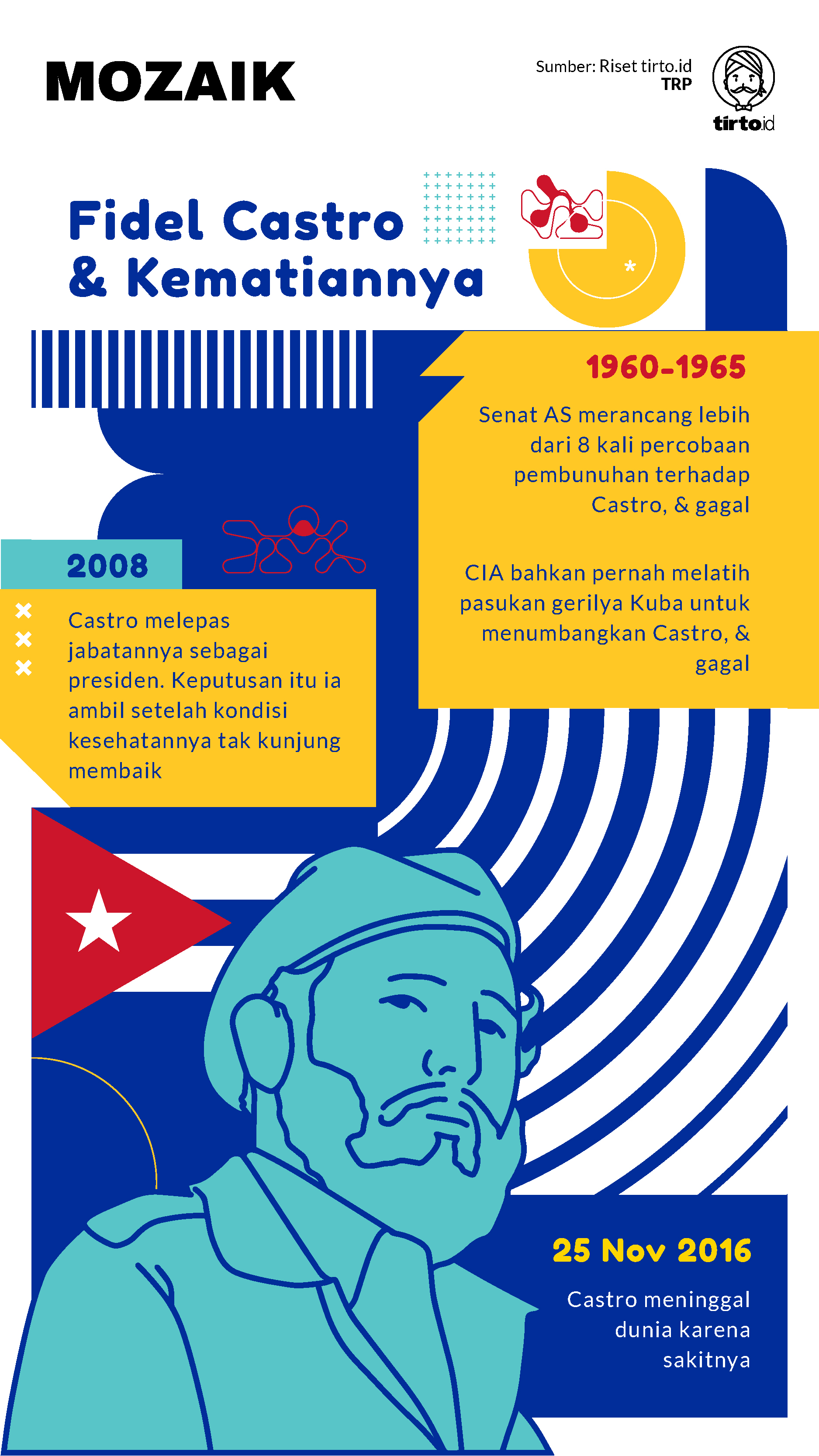 Infografik Mozaik Fidel Castro