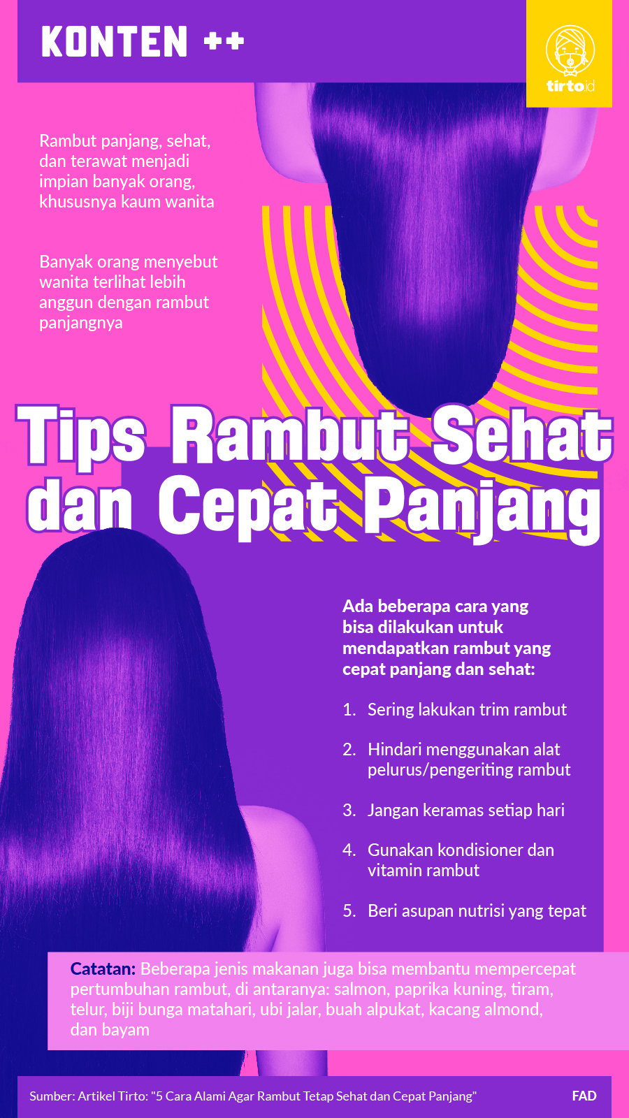 Infografik sc tips rambut sehat dan cepat panjang