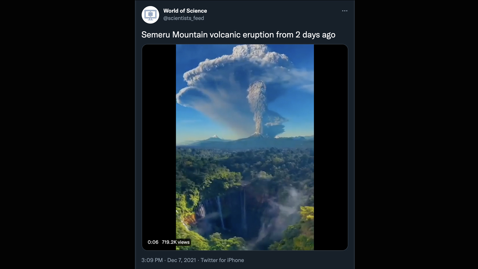 Periksa Fakta Video Erupsi Gunung Calbuco Diklaim Erupsi Semeru