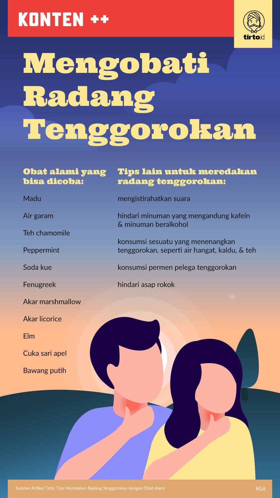 Infografik SC Mengobati Radang Tenggorokan