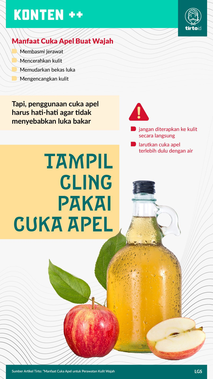 Infografik SC Tampil Cling Pakai Cuka Apel