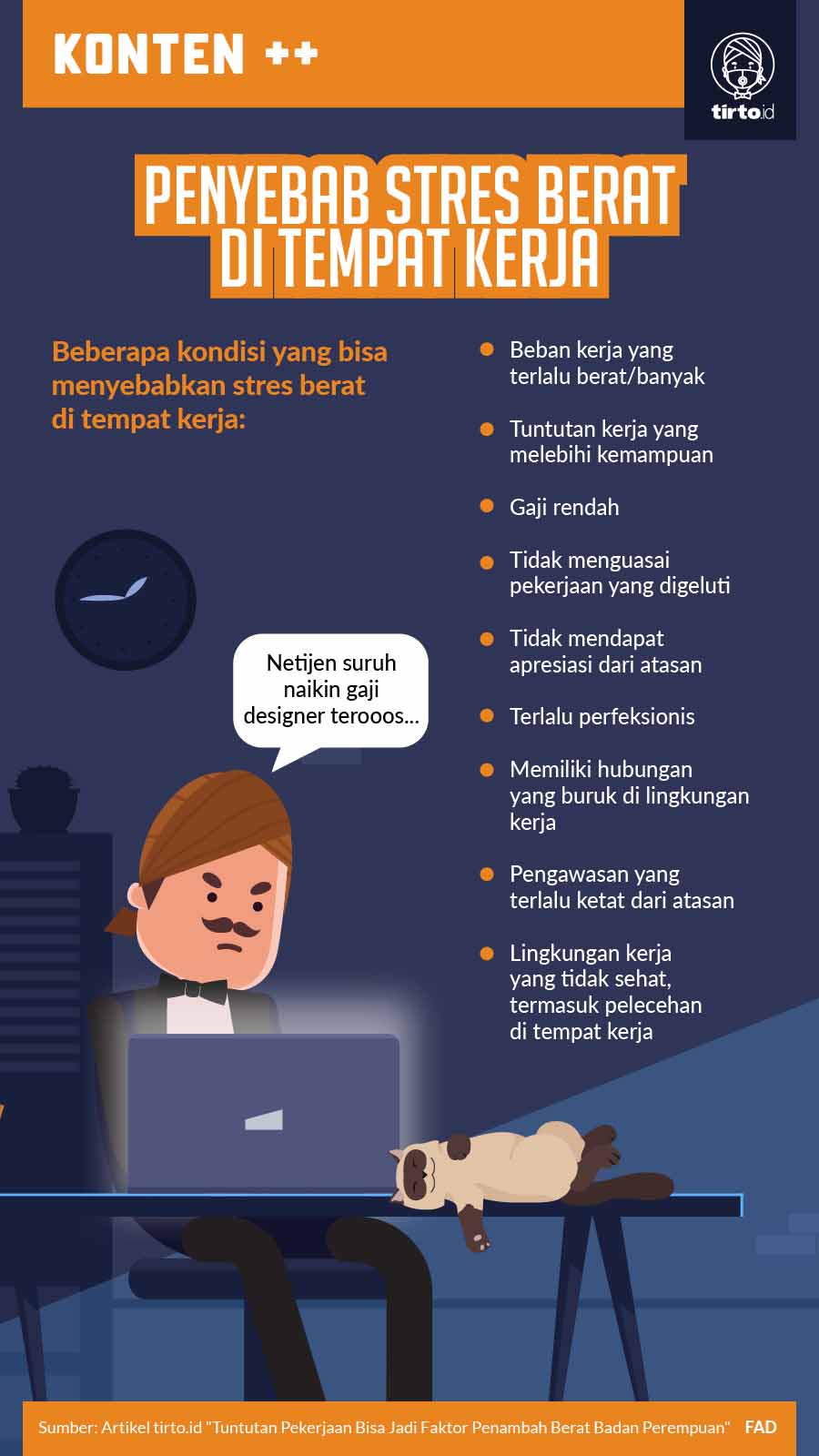 Infografik  SC Penyebab Stres di Tempat Kerja