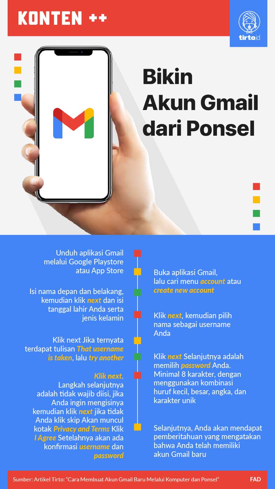 Infografik SC Bikin Akun Gmail dari Ponsel