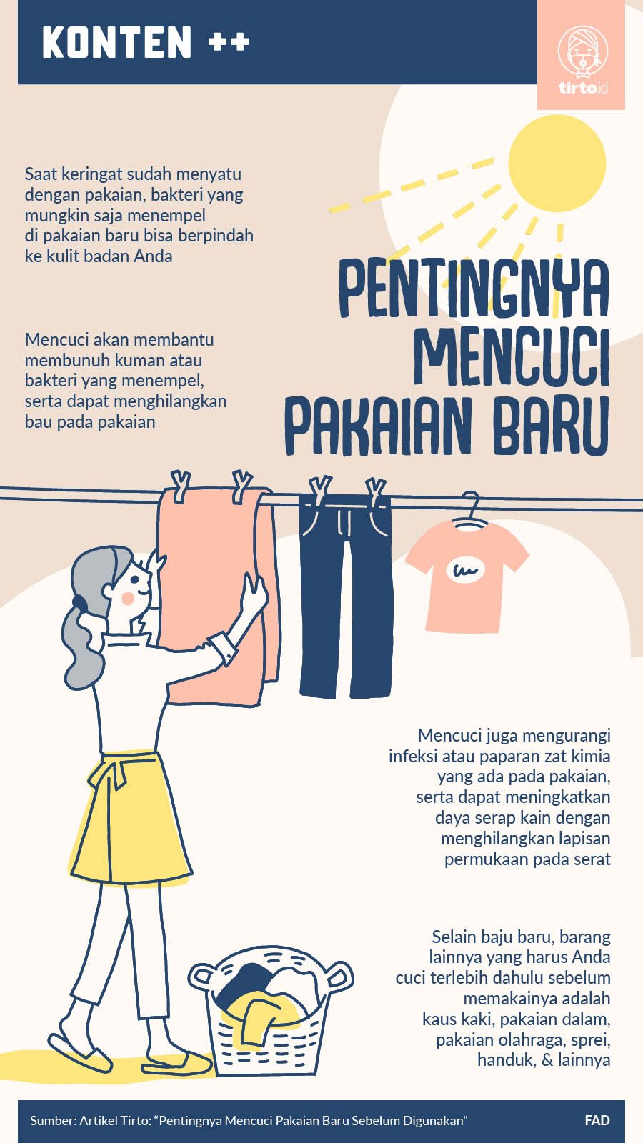 Infografik SC Pentingnya Mencuci Pakaian Baru