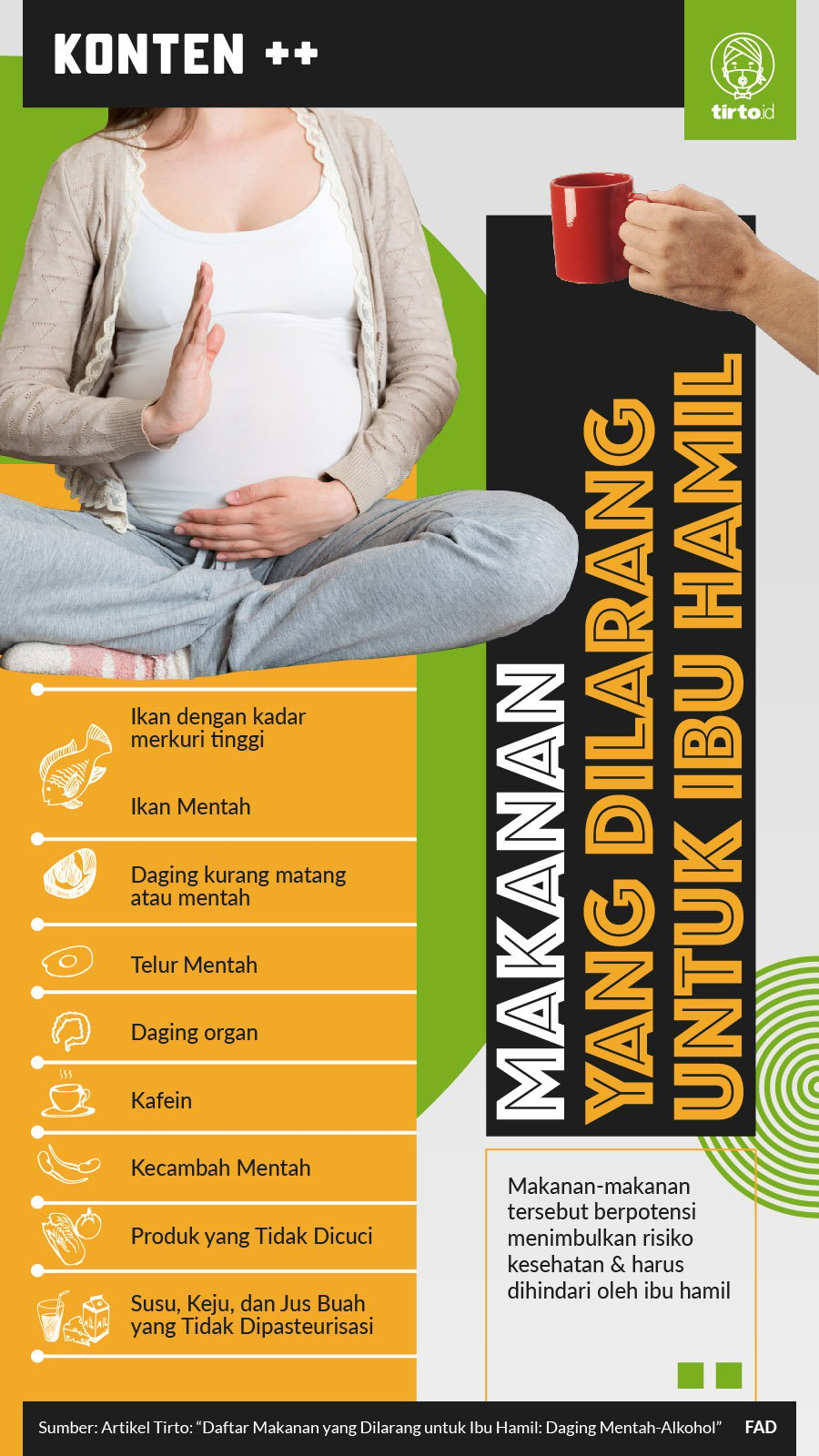 Infografik SC Makanan yang dilarang untuk ibu hamil