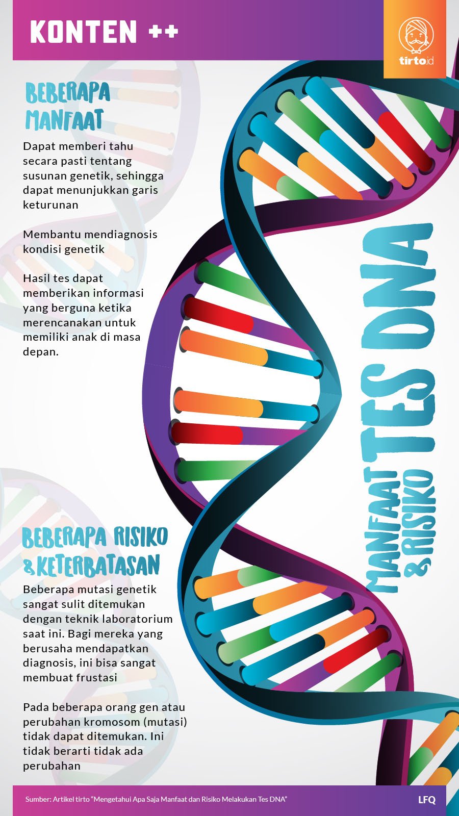 Infografik SC Manfaat dan Risiko Tes DNA