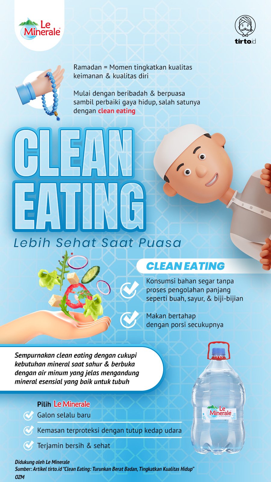 Infografik Advertorial Le Minerale Clean Eating
