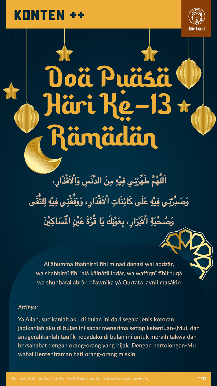 Infografik SC Doa Puasa Hari Ke-13 Ramadan
